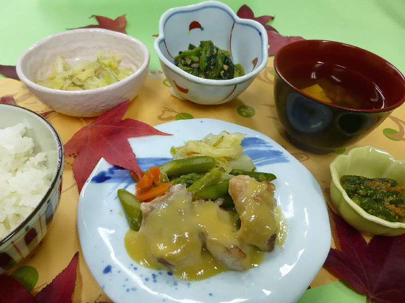 蒸し鶏の酢味噌かけ！！