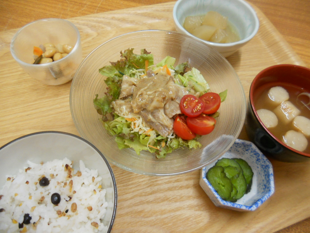 くみのき苑堺北　豚肉の冷しゃぶサラダ