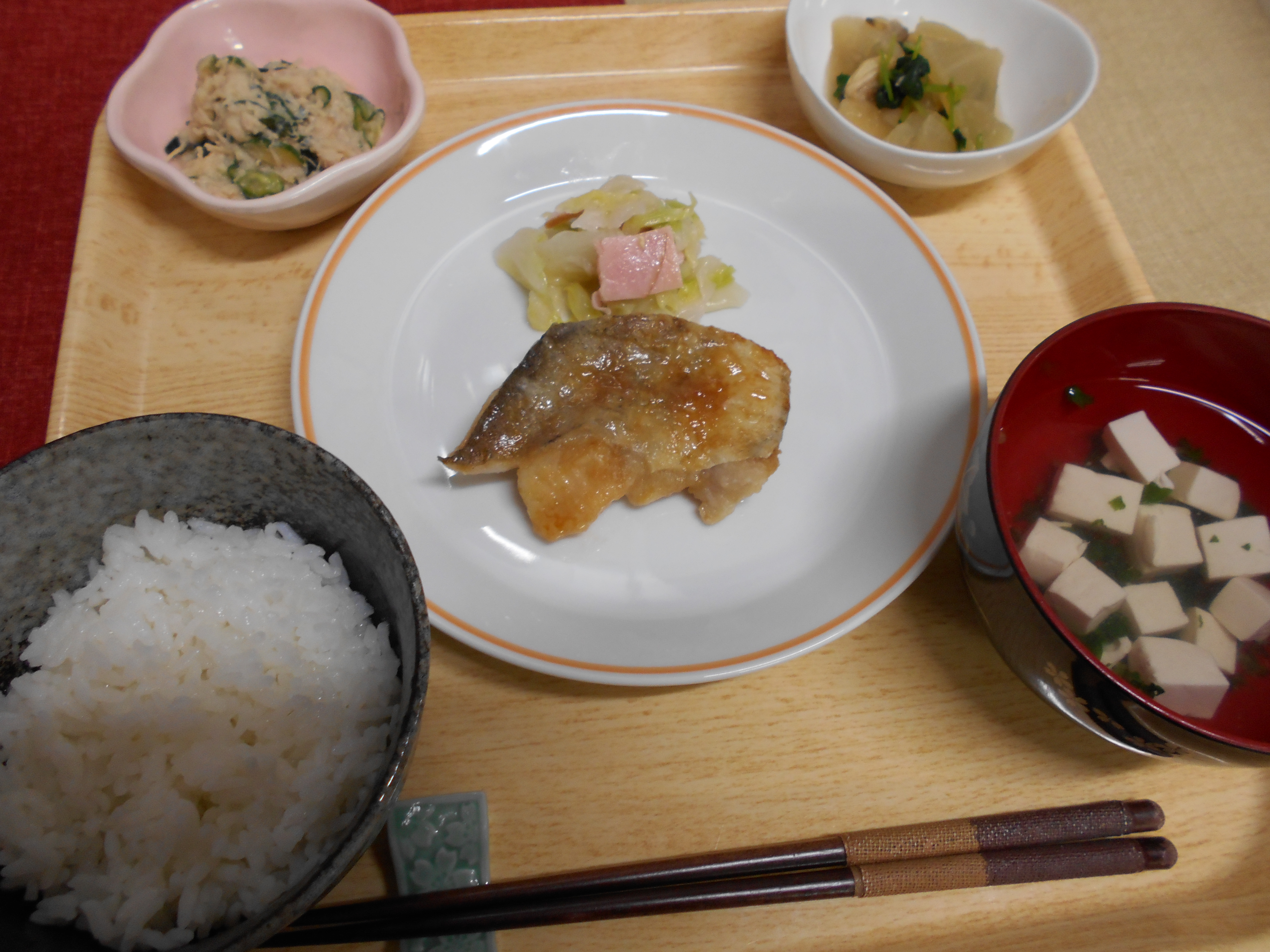 くみのき苑本部　たらのバター醬油焼