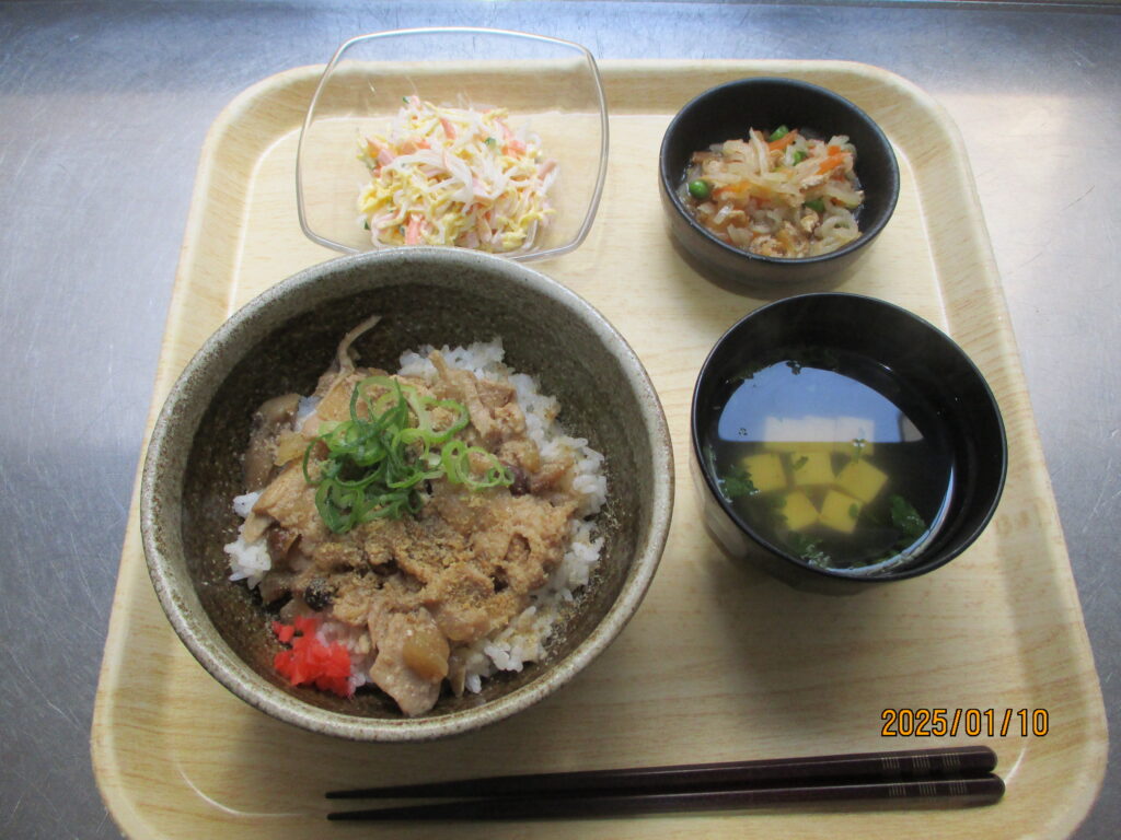 豚肉きのこの甘辛丼